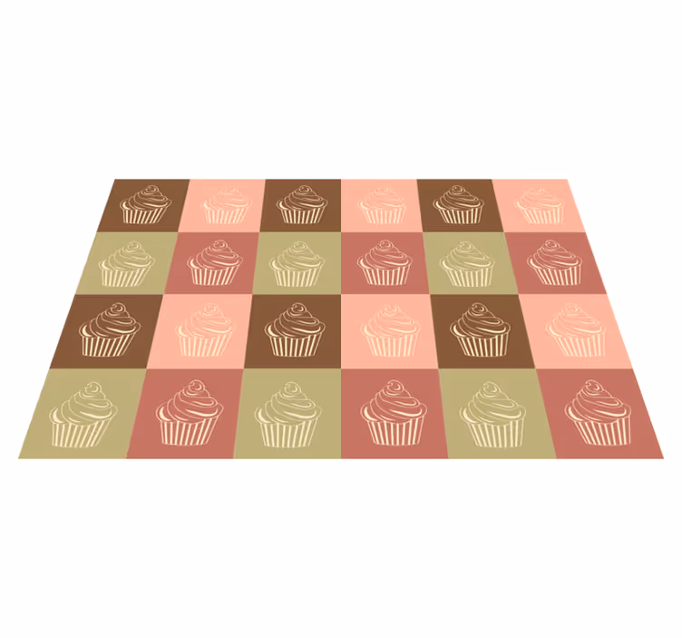 Cupcake patroon spelen vinyl tapijt meer kinderen - TenStickers