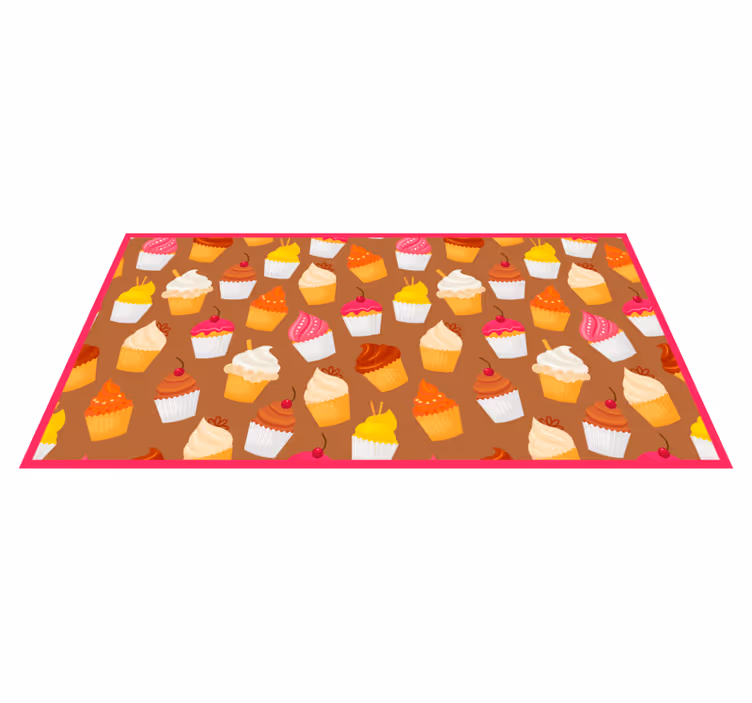 Cupcake genot vinyl tapijt keuken - TenStickers