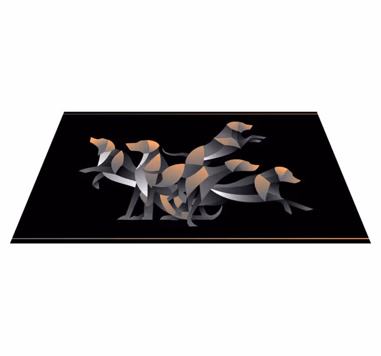 Gestileerde hondenfiguren dieren vinyl tapijt - TenStickers