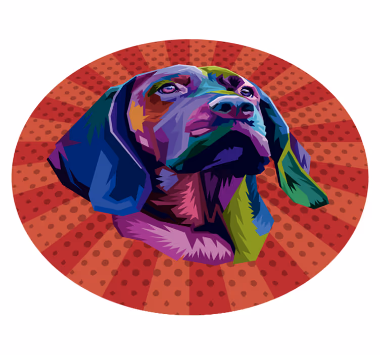 Kleurrijk hondenportret dieren vinyl tapijt - TenStickers