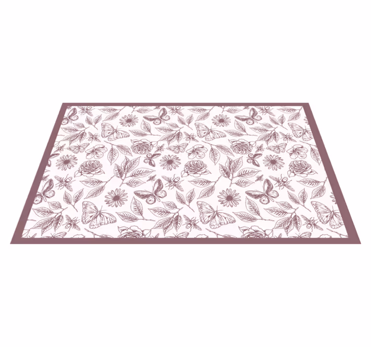 Subtiel bloesemarrangement vinyl tapijt bloemen en planten - TenStickers