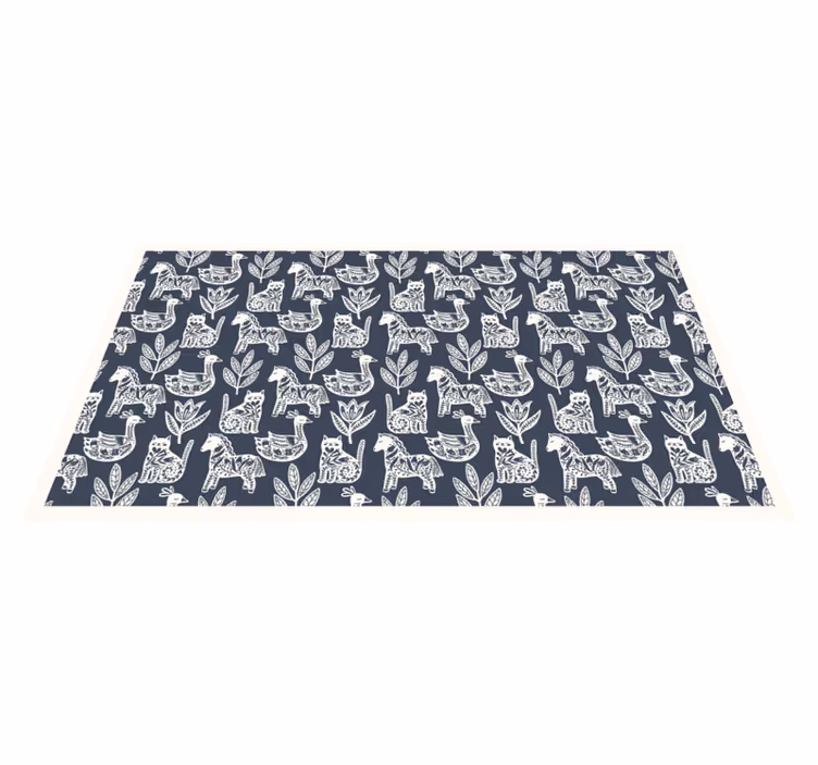 Heerlijke dierenillustraties dieren vinyl tapijt - TenStickers