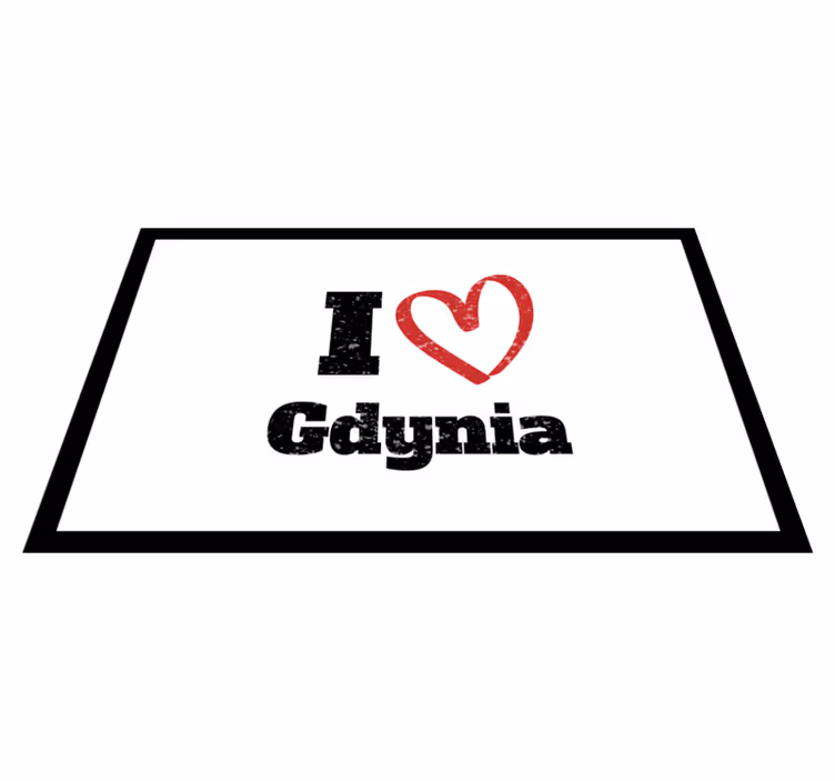 Ik hou van gdynia vinyl tapijt zinnen en teksten - TenStickers
