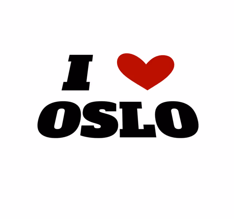 Ik hou van oslo vinyl tapijt zinnen en teksten - TenStickers