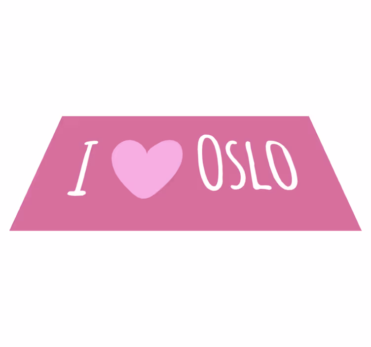Vinyl tapijt zinnen en teksten i love oslo roze ontwerp - TenStickers