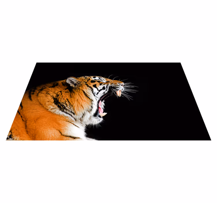 Brullende tijgergezicht dieren vinyl tapijt - TenStickers