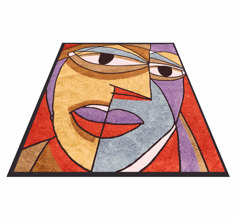 Kleurrijk abstract portret vinyl tapijt modern - TenStickers