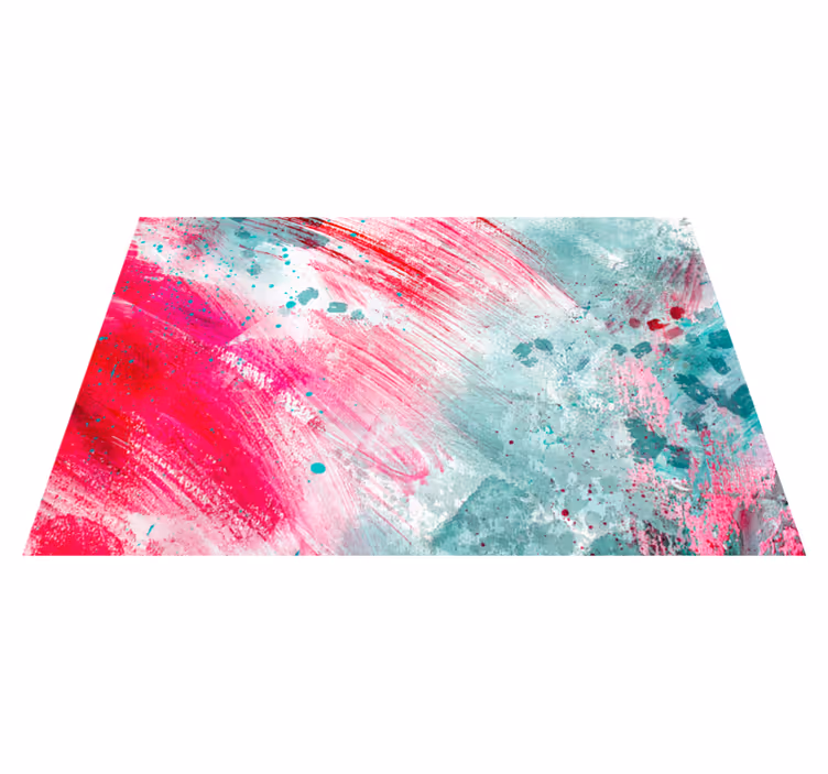 Vinyl tapijt meer kinderen abstract roze spetter - TenStickers