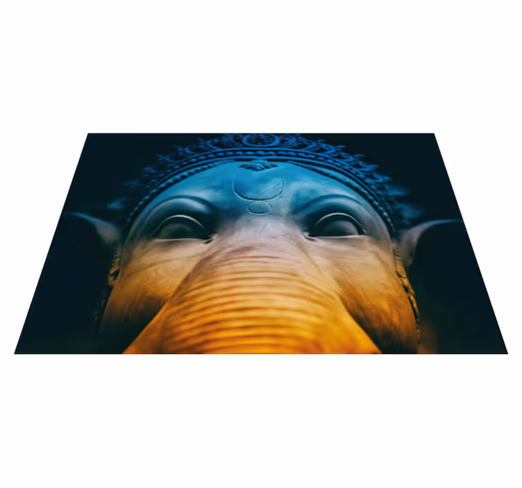Etherische olifantengezichten vinyl tapijt etnisch - TenStickers