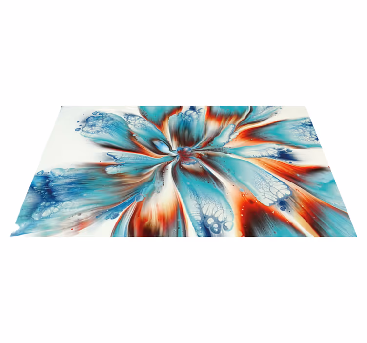 Abstracte bloemenwerveling vinyl tapijt slaapkamer - TenStickers