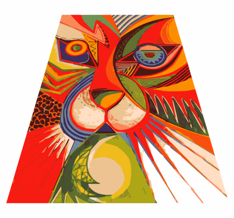 Kleurrijk kattengezicht dieren vinyl tapijt - TenStickers