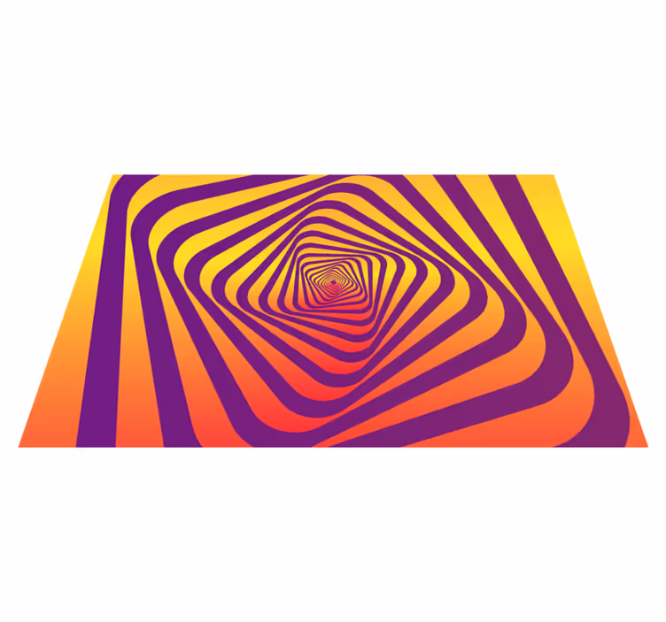 Spiraalvormig kleurenpatroon vinyl tapijt geometrisch - TenStickers