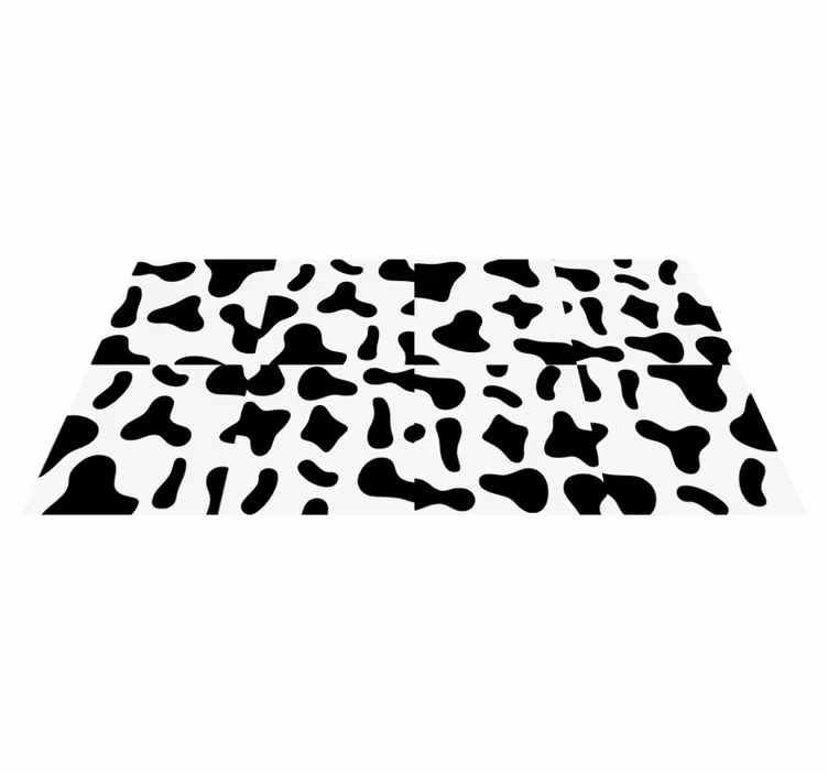 Zwart-witte koe vinyl vloerkleed dierenprint - TenStickers