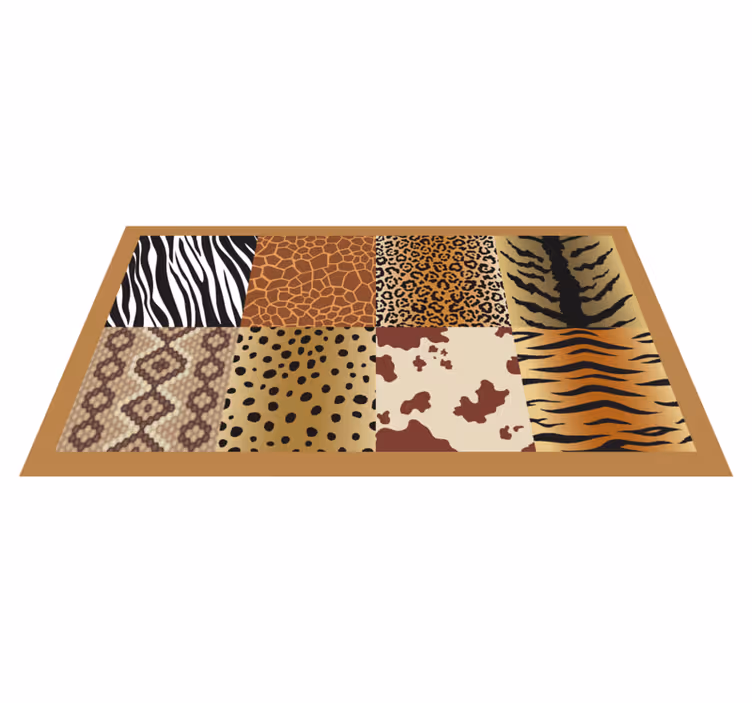 Safari-stijl patronen vinyl vloerkleed dierenprint - TenStickers