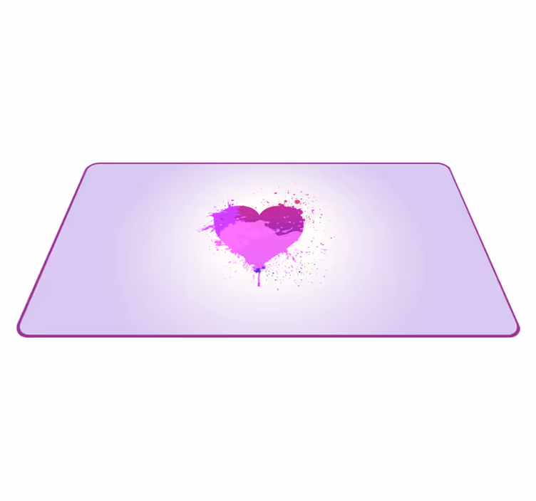 Paarse hartspatten vinyl tapijt tiener - TenStickers