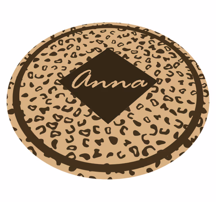 Luipaardprint naam vinyl tapijt slaapkamer - TenStickers