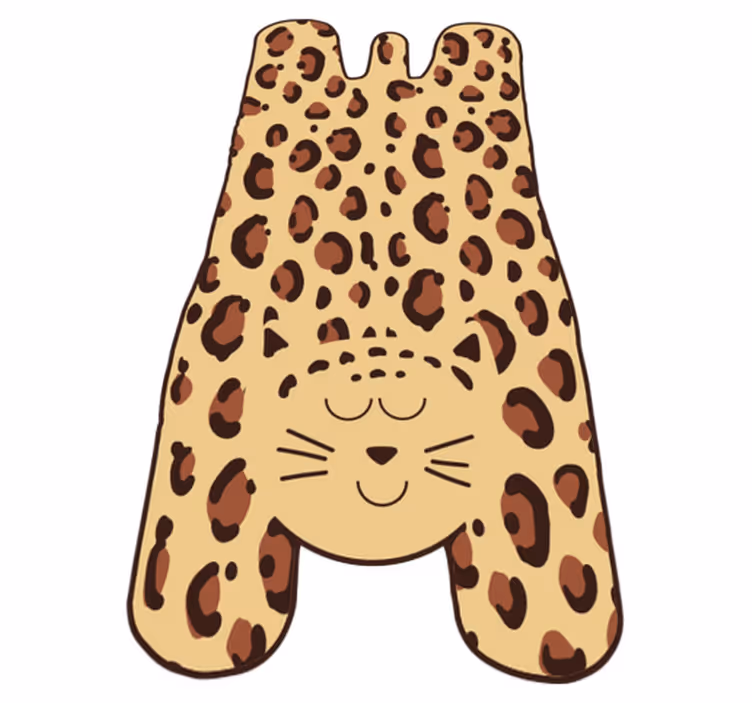 Blije luipaard vinyl vloerkleed dierenprint - TenStickers