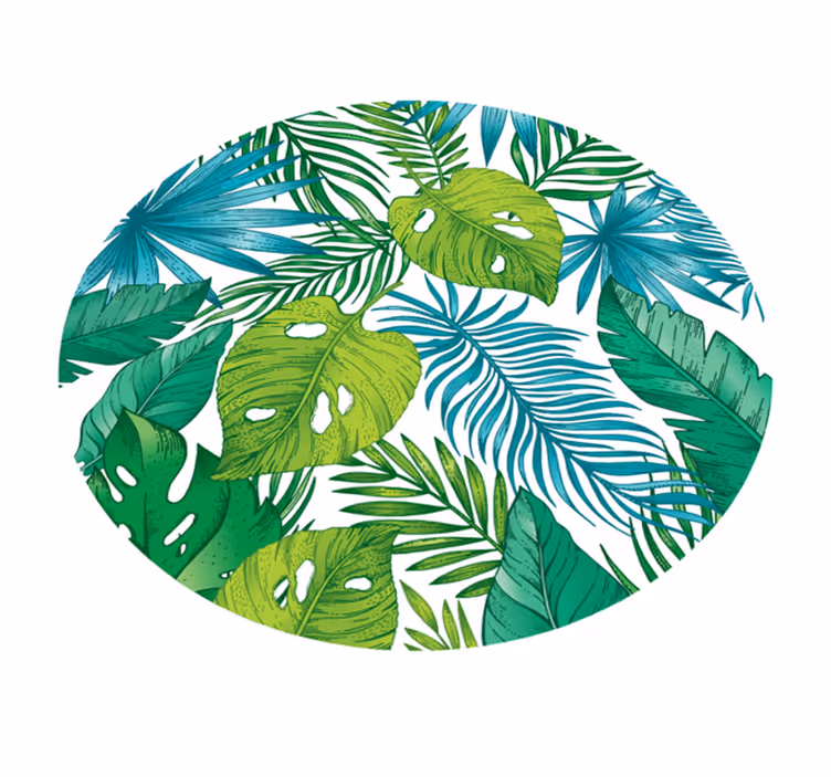 Tropische bladontwerpen vinyl tapijt natuur - TenStickers