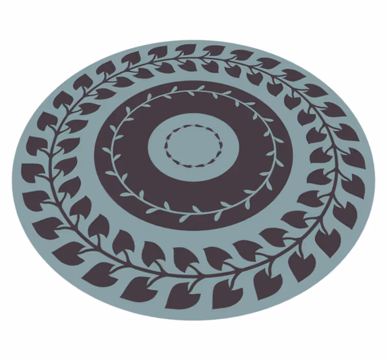 Bladvormig cirkelvormig patroon vinyl tapijt natuur - TenStickers