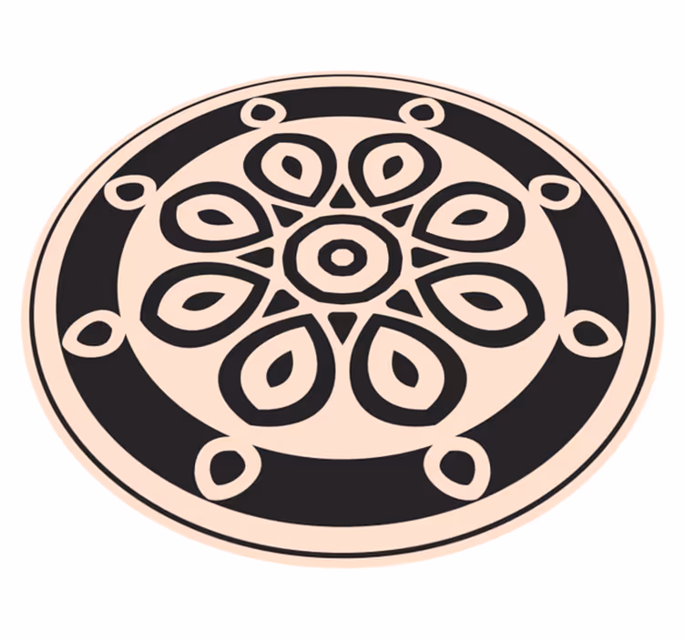 Elegant cirkelvormig motief vinyl tapijt mandala - TenStickers