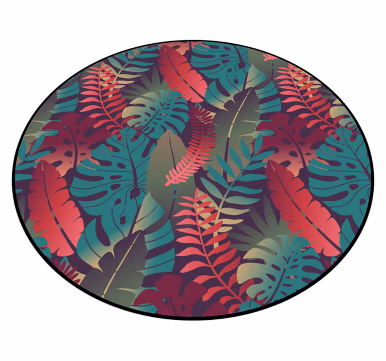 Tropische bladcompositie vinyl tapijt natuur - TenStickers