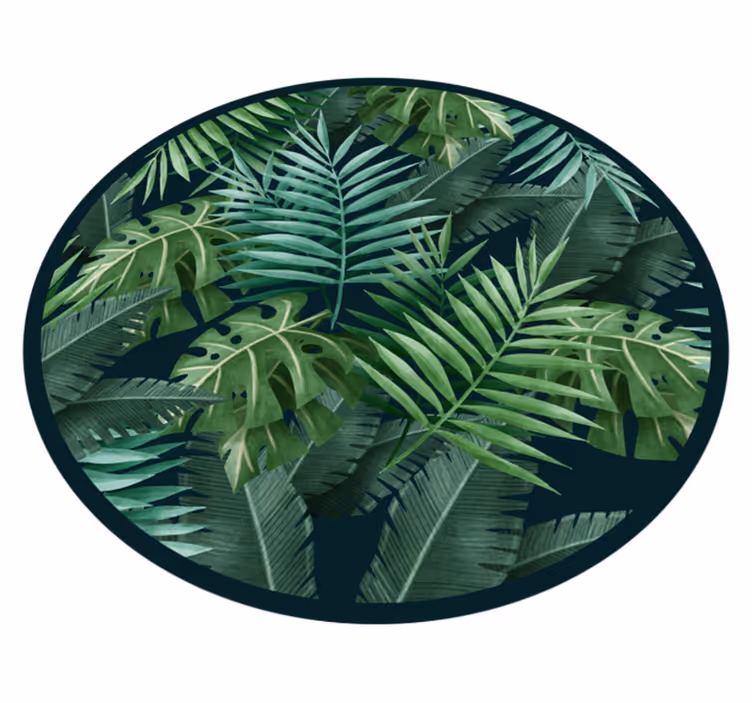 Natuur vinyl tapijt groene bladeren - TenStickers