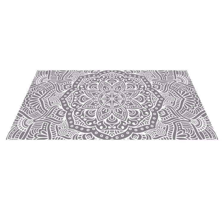 Sierlijk grijs patroon vinyl tapijt mandala - TenStickers