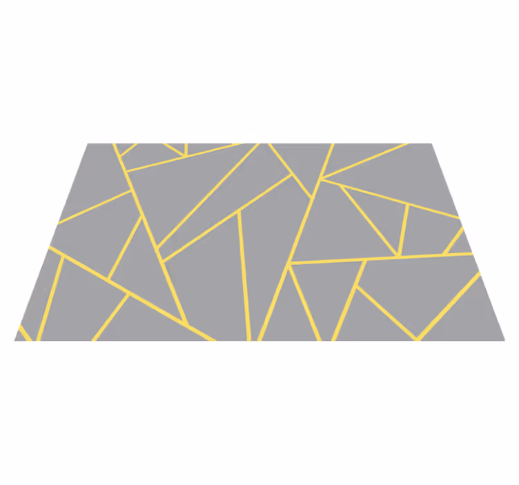 Modern geel en grijs vinyl tapijt geometrisch - TenStickers