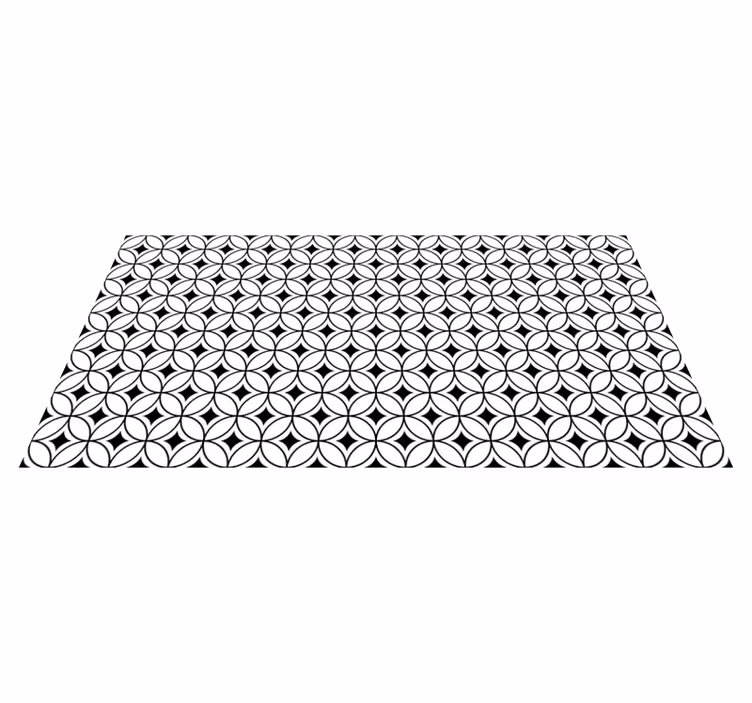 Zwarte en witte cirkels vinyl tapijt tegels - TenStickers