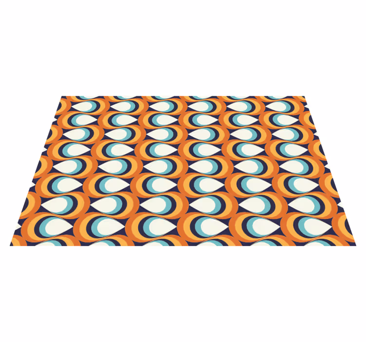 Retro wervelelement vinyl tapijt geometrisch - TenStickers