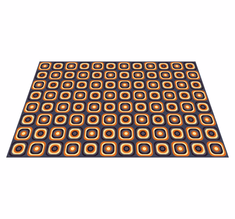 Retro cirkelpatroon vinyl tapijt woonkamer - TenStickers