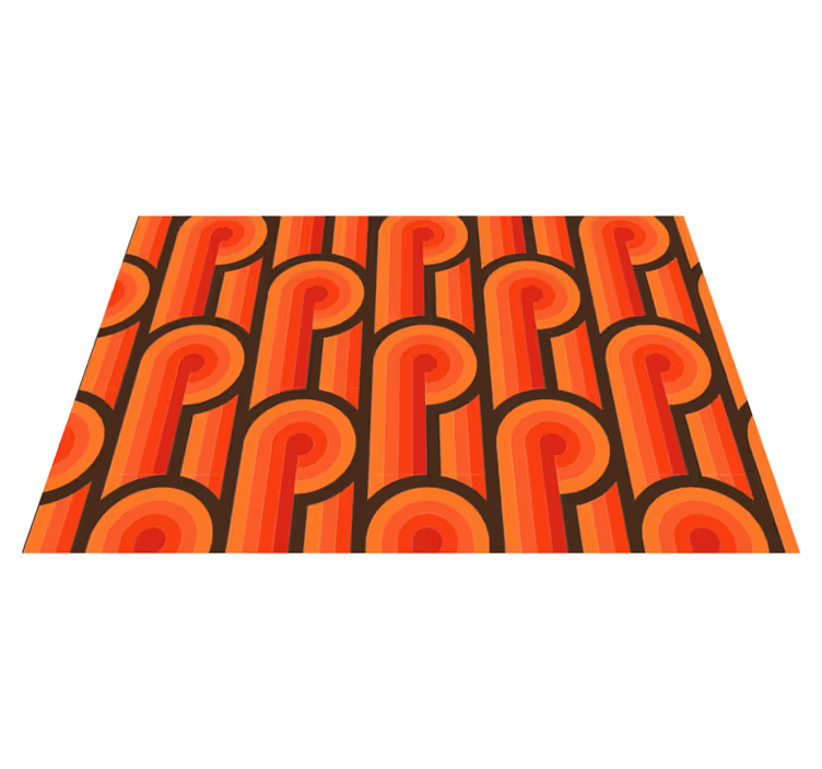 Retro gebogen patronen vinyl tapijt antiek - TenStickers