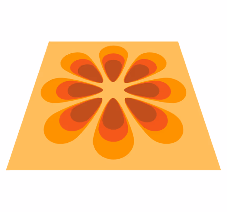 Retro bloemvorm vinyl tapijt woonkamer - TenStickers