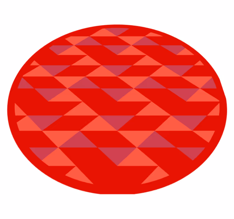 Rood driehoekpatroon vinyl tapijt geometrisch - TenStickers