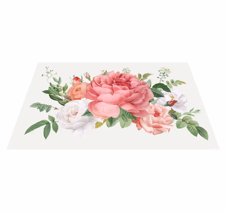 Levendig bloemstuk vinyl tapijt bloemen en planten - TenStickers