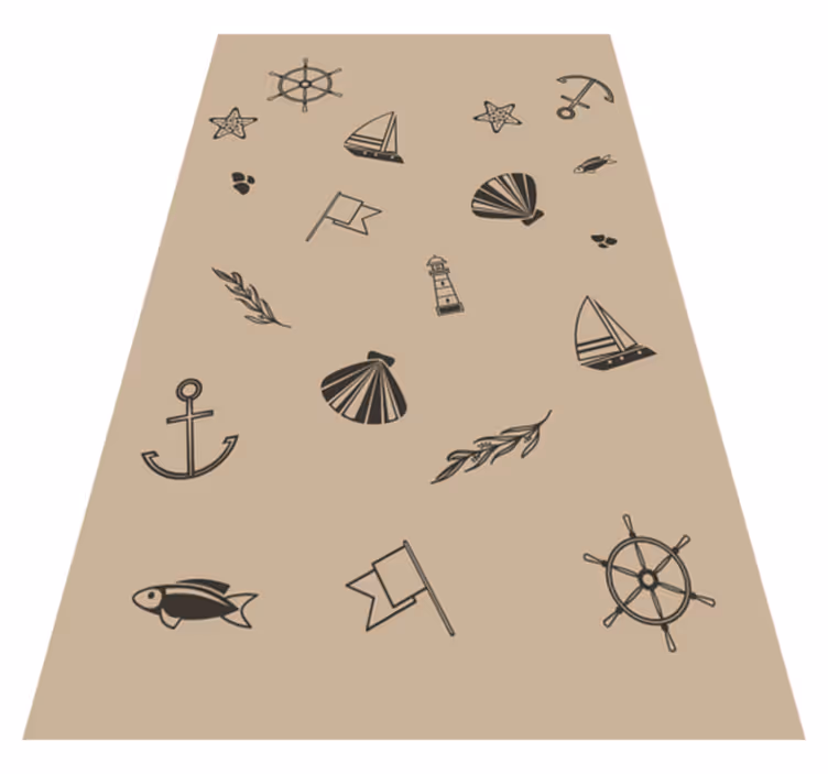 Nautische iconen vinyl tapijt meer kinderen - TenStickers