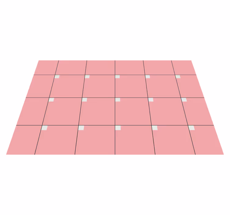 Roze vierkanten vinyl tapijt woonkamer - TenStickers
