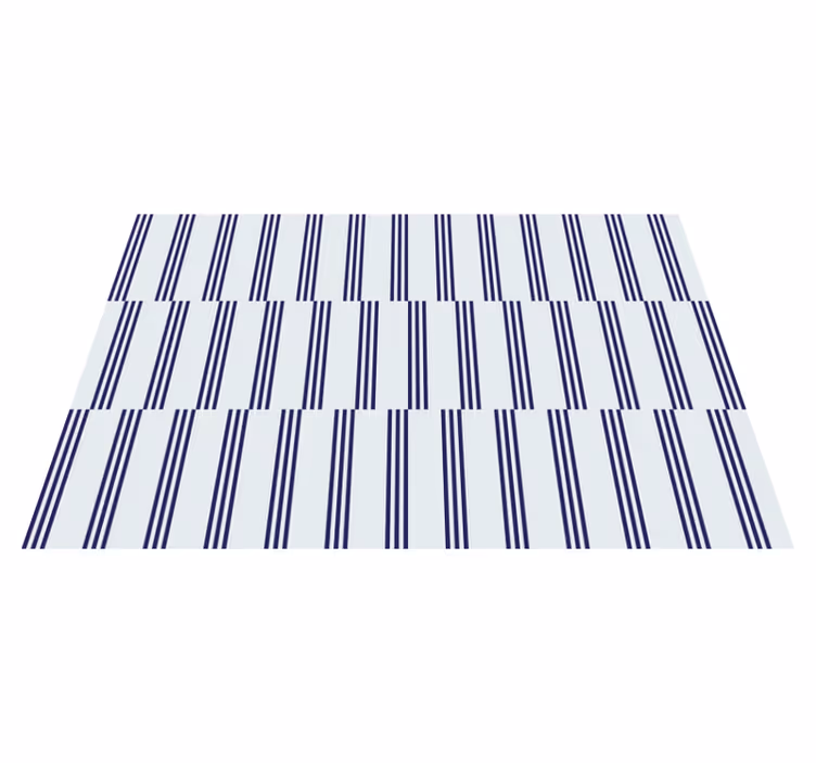 Marineblauw gestreept ontwerp vinyl tapijt woonkamer - TenStickers