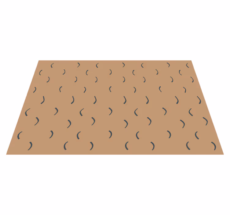 Gebogen bruin patroon vinyl tapijt minimalistisch - TenStickers