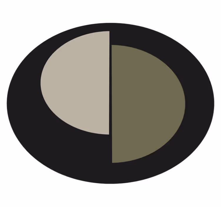 Tweekleurige ovaal vinyl tapijt minimalistisch - TenStickers