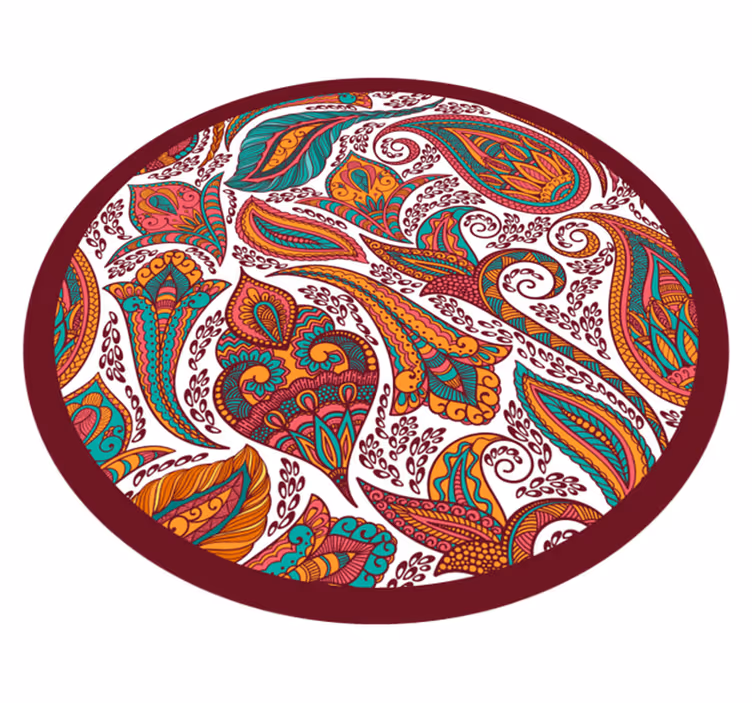 Kleurrijke wervelende patronen vinyl tapijt mandala - TenStickers