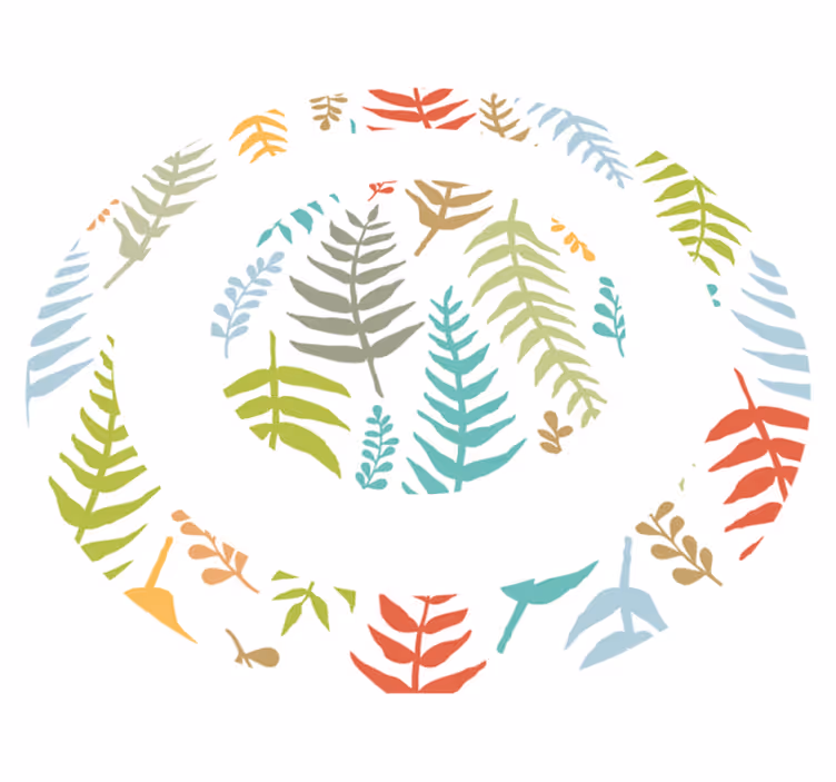 Wit bladontwerp vinyl tapijt natuur - TenStickers