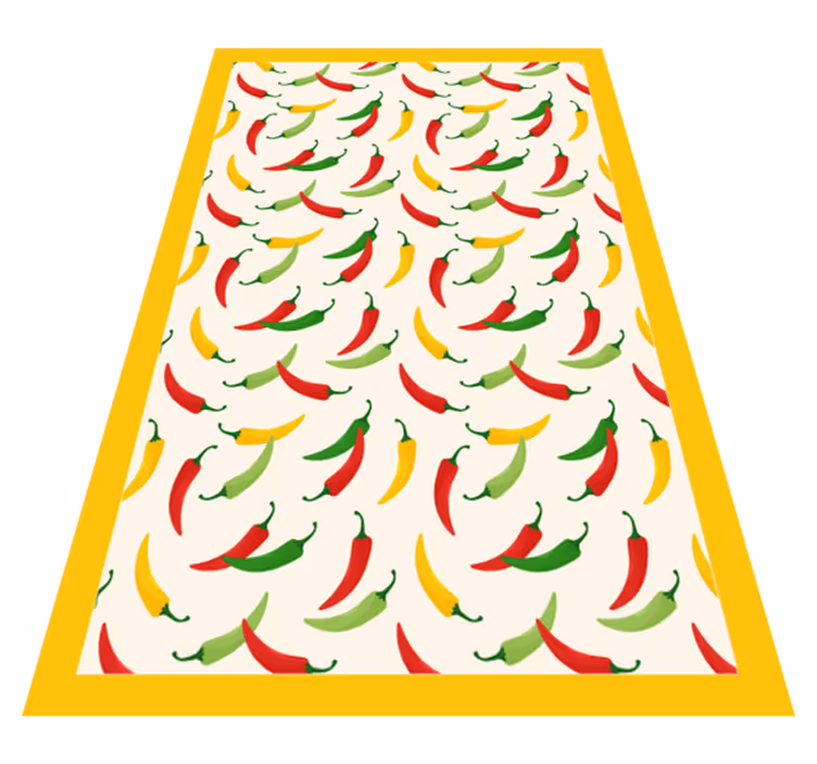 Chili peper motief vinyl tapijt keuken - TenStickers