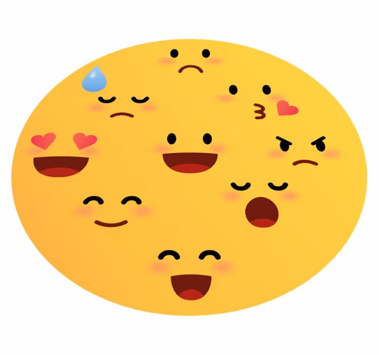 Emoji collage vinyl tapijt tiener - TenStickers