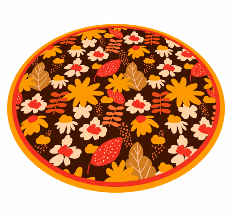 Vrolijk bloemenmotief vinyl tapijt bloemen en planten - TenStickers