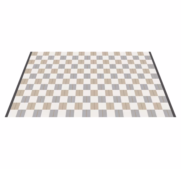 Schaakprint vinyl tapijt geometrisch - TenStickers