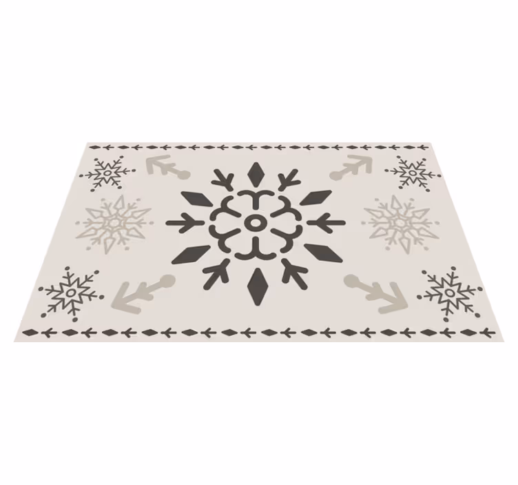 Geometrisch sneeuwvlokpatroon vinyl tapijt kerstmis - TenStickers