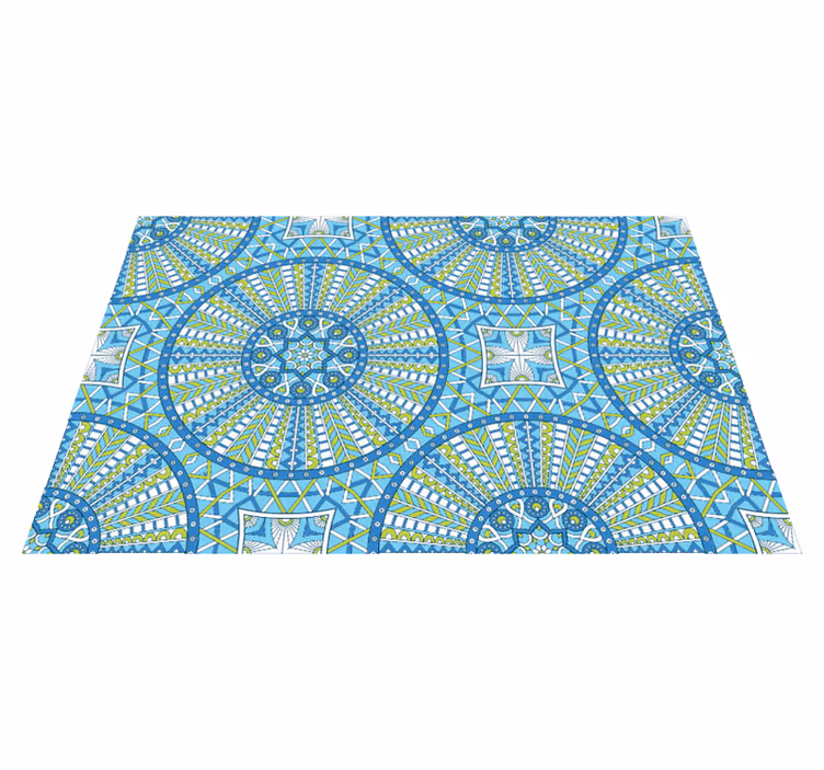 Stijlvolle geometrische patronen vinyl tapijt mandala - TenStickers