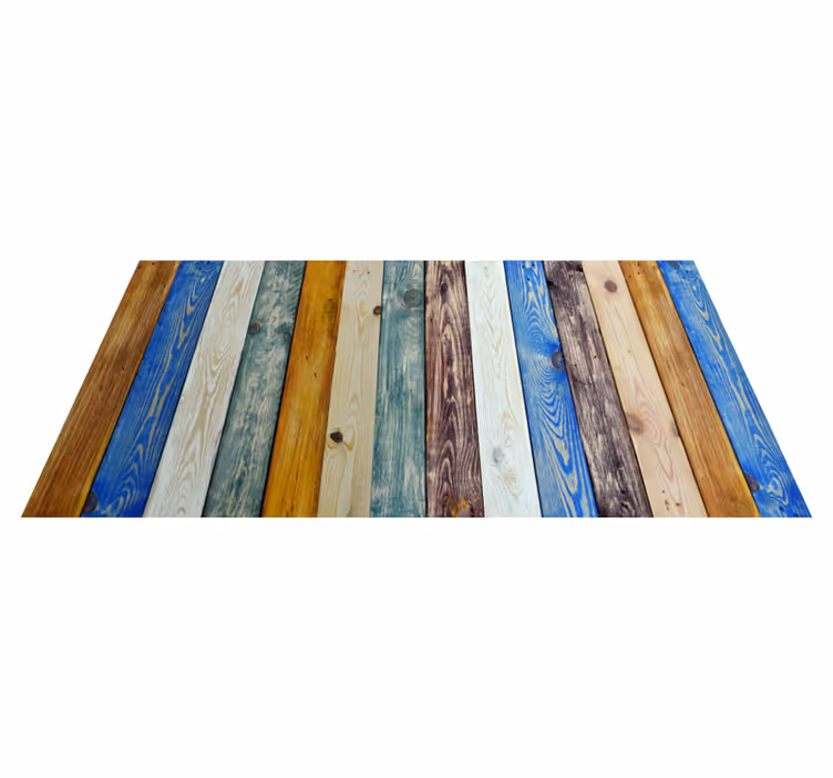 Kleurrijke planken vinyl tapijt houtstructuur - TenStickers