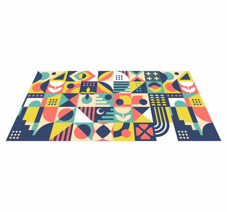 Vinyl tapijt geometrisch levendige vormen - TenStickers